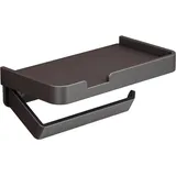 Toilettenpapierhalter Ohne Bohren (mit Rahmen, Schwarz) - Toilettenpapierhalter Aus Aluminium Ohne Bohren - Selbstklebend, Geeignet Für Küche Und Bad.