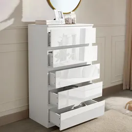 Hti-Living Kenji 70 x 40 x 115 cm Hochglanz Weiß