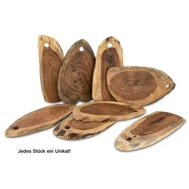 amagohome Baumscheibe Servierbrett verleimt Serviertablett Deko Akazie massiv : 40 x 20 cm