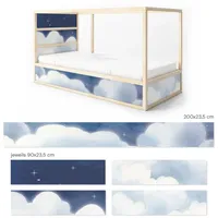 Unik nordic Aufkleber Für IKEA Kura Hochbett, Wolkenhimmel, 5-Sticker-Set