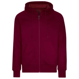 TRIGEMA Sweatjacke "TRIGEMA Sweatjacke mit Kapuze", Herren, Gr. L, rot (chianti, melange), 70% Baumwolle, 30% Polyester, Basic, Sweatjacken