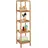 Relaxdays Badregal Walnuss, HBT 145 x 36 x 36 cm, 5 Ablagen, quadratisch, Standregal Küche, Badezimmer Regal Holz, Natur