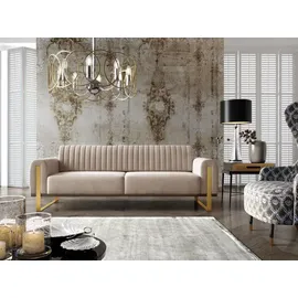 Fun Möbel Sofaset Valerie 3-2 in Stoff Stoff Elisa Velvet Beige