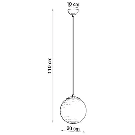 Sollux UGO 1-flg. 20 cm gold/Glas