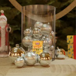 Mojawo 30tlg. Christbaumkugeln silber Ø 4/5/6/7cm
