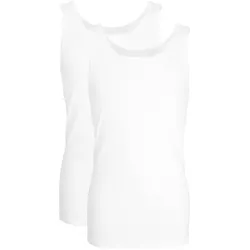 GÖTZBURG Herren Unterhemd 2er Pack - Feinripp, Unterwäsche Set, Pure Cotton Weiß L