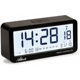 Atlanta Funkwecker Digital-Wecker LCD Snooze Licht Lautlos Ohne Ticken 3 Weckzeiten Alarme Schwarz