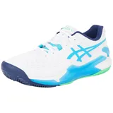 Asics Herren Gel-Resolution 9 Clay Sneaker, White Digital Aqua, 44