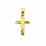 Adelia ́s Kettenanhänger Kreuzanhänger 585 Gold (14K), Goldanhänger Kreuz goldfarben