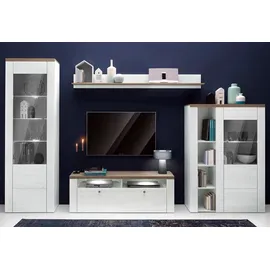 OTTO home TV-Lowboard 140 cm Sibiu weiß/eichefarben sägerau dunkel