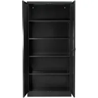 Proregal Stahlschrank, Schwarz, Metall, Rechteckig, 92x195x60 cm, Arbeitszimmer, Aktenschränke