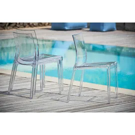 jan kurtz Stapelstuhl Mia transparent/weiß 4er Set
