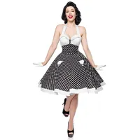 BELSIRA A-Linien-Kleid Vintage-Swing-Kleid 50er Jahre Pin Up Rockabilly Retro Sommerkleid schwarz|weiß XL