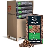 GALAMIO Kiefernrinde Kiefernmulch Rindenmulch Rinde Mulch Garten Dekor Pinus Sylvestris Natur Wald Kiefer Mittel 10-40mm 60l x 13 Sack 780l / 1 Palette Paligo