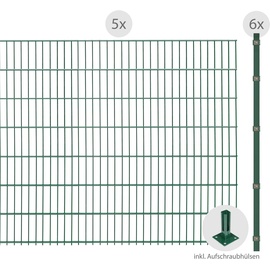 Arvotec Doppelstabmattenzaun "ESSENTIAL 143 zum Aufschrauben" Zaunelemente Zaunhöhe 143 cm, Zaunlänge 2 - 60 m Gr. H/L: 143 cm x 10 m H/L: 143 cm, grün (dunkelgrün) Zaunelemente
