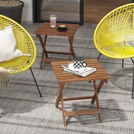 Outsunny Beistelltisch 45 x 45 x 45 cm Beige