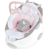 Ingenuity Babywippe – Flora – mit abnehmbarem Entwicklungsspielzeug. 8 Melodien. Beruhigende Vibrationen. Verstellbare Kopfstütze. - Rosa
