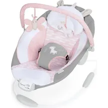 Ingenuity Babywippe – Flora – mit abnehmbarem Entwicklungsspielzeug. 8 Melodien. Beruhigende Vibrationen. Verstellbare Kopfstütze. - Rosa