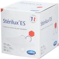 StériluxES-Compressedegazehydrophile,stérile,sachetde2compresses,17fils,8pl Compresses