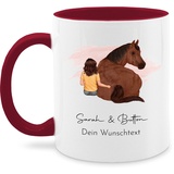 Tasse Tassen 325ml - Pferd - Pferdemädchen Namen - Pferde Mädchen Geschenk - 325 ml - Bordeauxrot - pferdesport und name teetasse kaffeetasse pferdemotiv geschenke für pferdebesitzer pferdefans