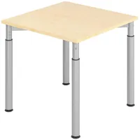 Bümö Schreibtisch Ahorn, Silber, Nachbildung,Ahorn, Quadratisch, 80x74x80 cm, FSC
