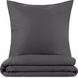 Blumtal Bettwäsche Unifarben Anthrazit 135 x 200 cm + 80 x 80 cm