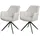 Mendler 2er-Set Esszimmerstuhl HWC-L80, Küchenstuhl Polsterstuhl Stuhl mit Armlehne, drehbar, Metall Stoff/Textil ~ creme-beige