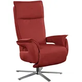 Livetastic Fernsehsessel, Rot, Leder, Echtleder, Nappaleder, 77x116x80 cm, Made in EU, Relaxfunktion, Netzbetrieb, Wohnzimmer, Sessel, Fernsehsessel