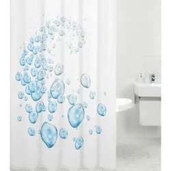 Sanilo Duschvorhang, Polyester, Wasserblasen - blau