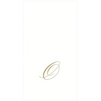 Caspari Monogramm-Papierhandtücher, mit Initiale O, White Pearl, 24 Stück