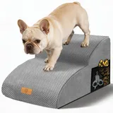 Thihome Hundetreppe - 2 Stufen verlängerte Rampe für kleine Hunde & Katzen - rutschfest - Wasserdicht - Abnehmbarer waschbarer Bezug - gelenkschonend für Sofa und Bett