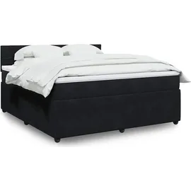 vidaXL Boxspringbett mit Matratze Schwarz 180x200 cm Samt