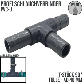 DeinSchlauch24 T-Stück 40 mm PVC grau