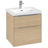 Villeroy & Boch Subway 3.0 Waschtischunterschrank C578L0VJ 57,2x57,6x47,8cm, mit LED/Griff Aluminium glänzend,