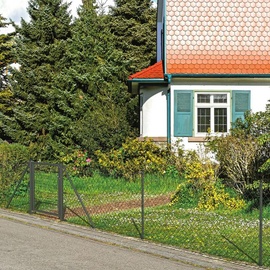 GAH ALBERTS Maschendrahtzaun als Zaun-Komplettset, mit Einschlagbodenhülse , anthrazit-metallic , Höhe 80 cm , Länge 25 m. inkl. GRATIS Kniekissen