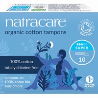 Natracare Organic Cotton Non Applicator Tampons Super 10 Per Pack