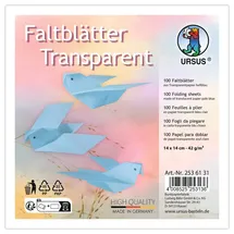 Ursus Transparentpapier 14 x 14 cm 100 Blatt hellblau