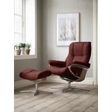 Stressless Stressless® »Mayfair«, (Set, Relaxsessel mit Hocker), mit Hocker, mit Cross Base, Größe S, M & L, Holzakzent Eiche, rot