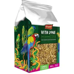 VITAPOL Larven der Weißen Fliege für Papageien und exotische Vögel 80g