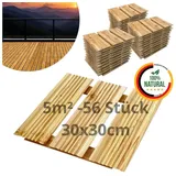 Floranica Trittsteine Holzfliese Terrassenfliese Massives Lärchenholz Balkonfliesen, 30x30 cm, Natur, 56-St., Fein Geriffelt Bodenbelag mit Drainage Balkon-Bodenbelag für Outdoor beige 30 cm x 30 cm