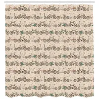 ABAKUHAUS Duschvorhang Retro Fun Ride-Pattern 175 x 200 cm