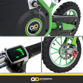 Actionbikes Motors Kinder-Crossbike Viper, Elektro-Kindermotorrad, 1000 Watt, bis 25 km/h, Scheibenbremsen, ab 5 Jahren (Schwarz)