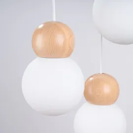 Sollux Pekka 3-flg. 31 cm weiß/naturfarbenes Holz