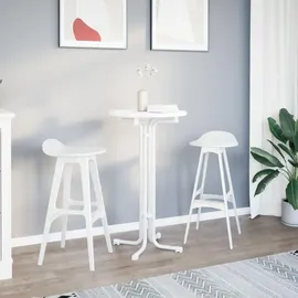 vidaXL Bartisch Ø60 x 110 cm Weiß