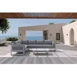 OUTFLEXX Manhattan Ecklounge, grau/silber, Alu/Polyester, inkl Beistelltisch, witterungsbeständig