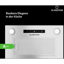 Klarstein Dunstabzugshaube Abluft/Umluft-Dunstabzugshaube mit Filter, LED-Beleuchtung, Timer & Touch-Bedienfeld, Leise Einbau-Abzugshaube mit 439 m3/h LED Touch A++ Weiß
