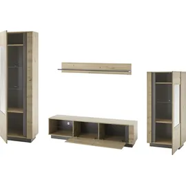 Home Affaire Wohnwand HOME AFFAIRE "CLAiR Kombi 22", braun (eiche artisan), B:340cm H:194cm T:40cm, Kastenmöbel-Sets, Wohnwand