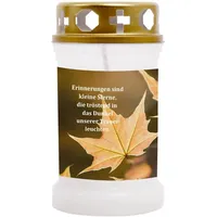 HS Candle Grabkerze (1-tlg), Grabkerze Brenndauer 40 Stunden viele vers. Variationen und Motive weiß