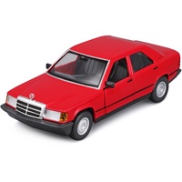BBURAGO Mercedes 190E (1987): Modellauto im Maßstab 1:24, Türen beweglich, rot