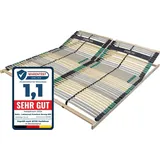Extra stabiler Premium Lattenrost 200x200 (2 x 100x200cm), bis 200Kg belastbar, Kopfteil verstellbar, 42 Latten, 7 Zonen Lattenrost aus Buche und v...